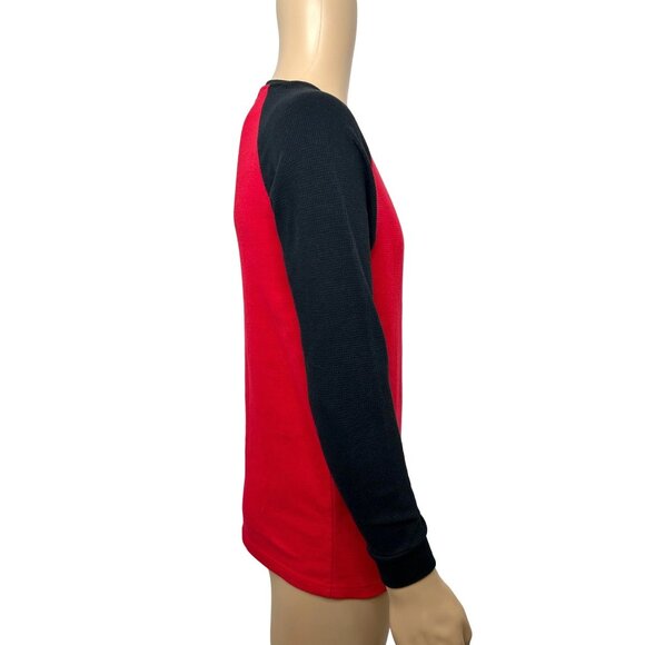 GALAXY By Harvic Men’s T-Shirt L Red Black Long Raglan Sleeve Crewneck Casual - Picture 10 of 10